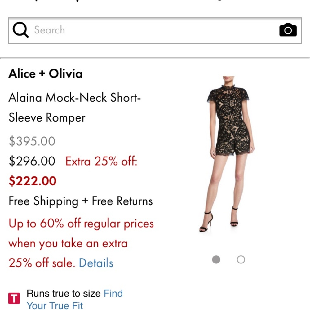 RARE Alice + Olivia Lace Romper